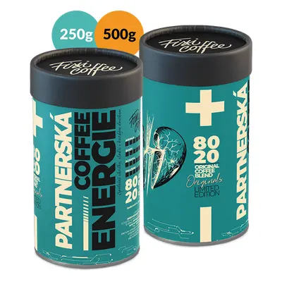 Fixi Coffee Energie – Partnerská – dárkové balení kávy jemně mletá / papírová tuba / 500 g