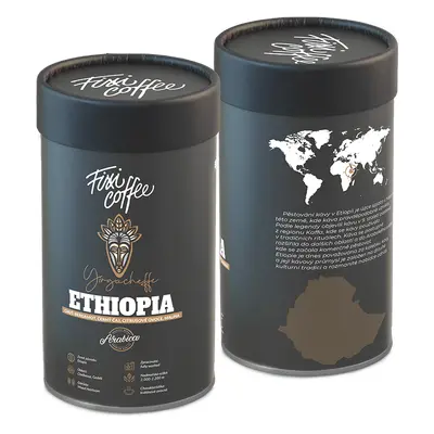 Fixi Coffee Etiopie Yirgacheffe – výběrová káva, 100% arabica zrnková / papírová tuba / 250 g