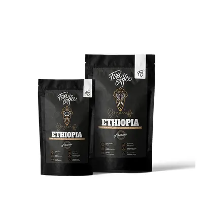 Fixi Coffee Etiopie Yirgacheffe – výběrová káva, 100% arabica zrnková / sáček Doypack / 250 g