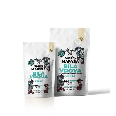 Fixi Coffee Maryša – Bílá vdova, bezkofeinová káva zrnková / sáček Doypack / 500 g