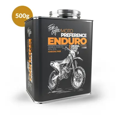 Fixi Coffee Motokafe – Enduro – dárková káva jemně mletá / stylový plechový kanystr / 500 g