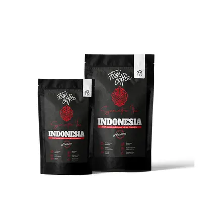 Fixi Coffee Indonesie Sumatra – výběrová káva, 100% arabica zrnková / sáček Doypack / 500 g