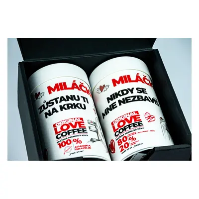 Fixi Coffee Miláčku – navždy spolu – dárková sada jemně mletá / papírová tuba / 2x250 g